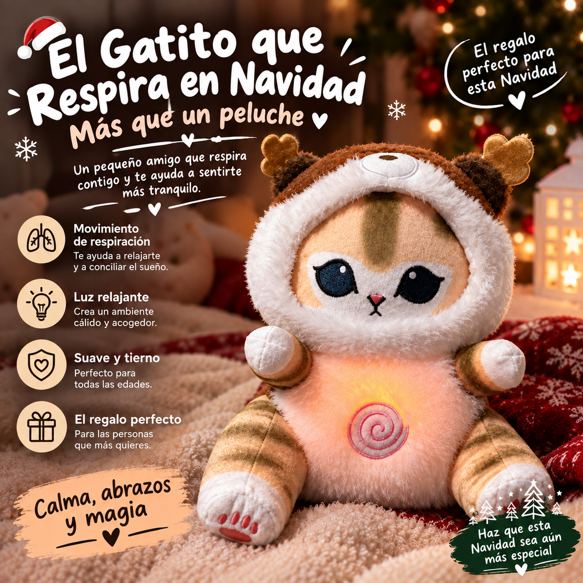 RespiraMiau El Gatito Navideño que Respira